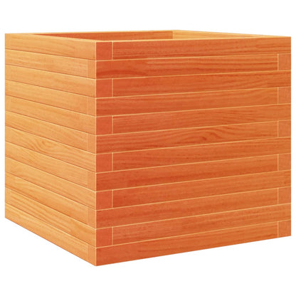 Jardinera Exterior Madera Maciza Pino Marrón Cera 50x50x46 Cm_0
