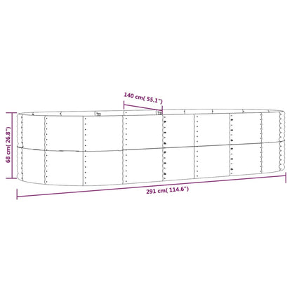 Jardinera Arriate Acero Galvanizado Gris 291x140x68 Cm_5