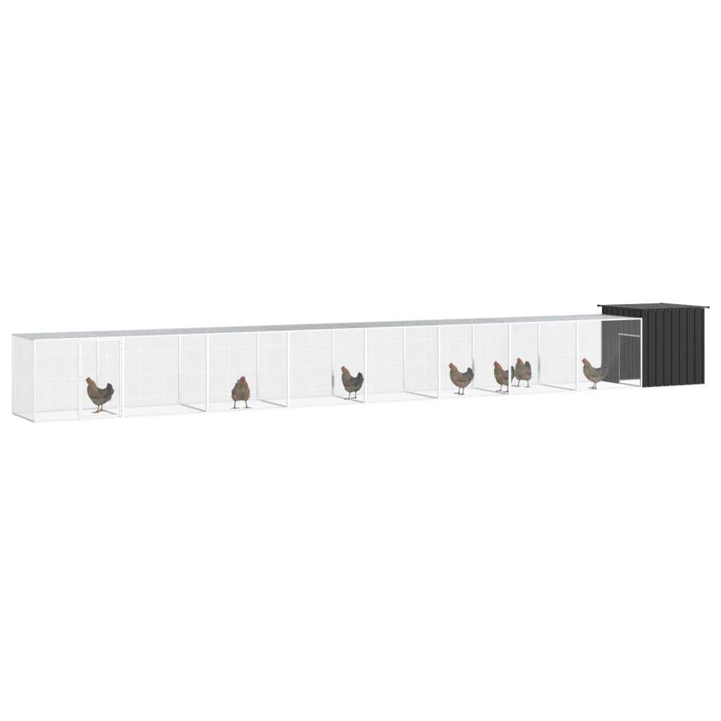 Vidaxl Jaula De Gallinas Acero Galvanizado Antracita 900x91x100 Cm_1
