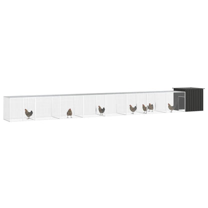 Vidaxl Jaula De Gallinas Acero Galvanizado Antracita 900x91x100 Cm_1