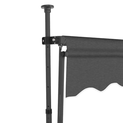 Toldo Manual Retráctil Con Led Gris Antracita 200 Cm_3