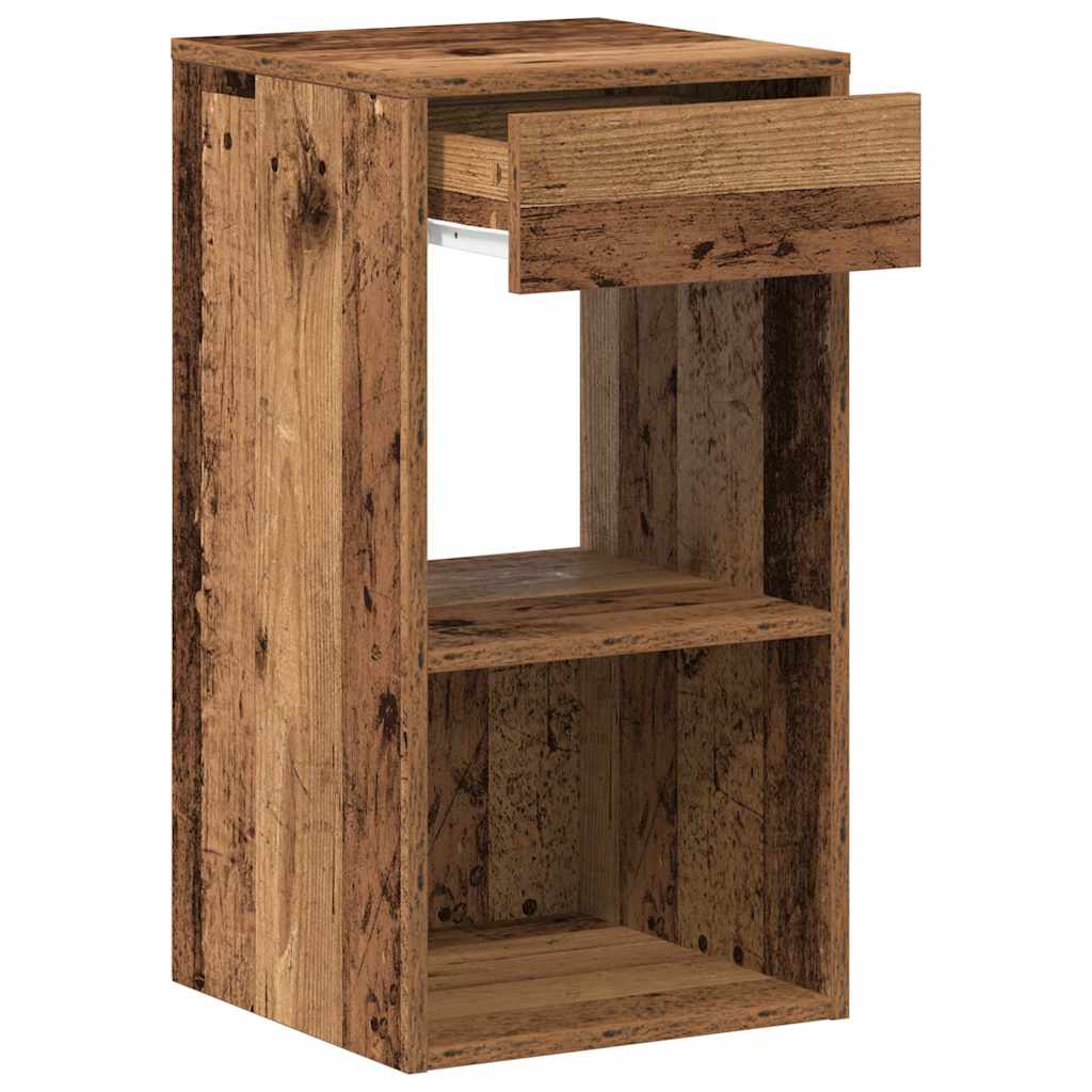 Mesillas De Noche Con Cajón 2 Uds Madera Vieja 35x34x66,5 Cm_4