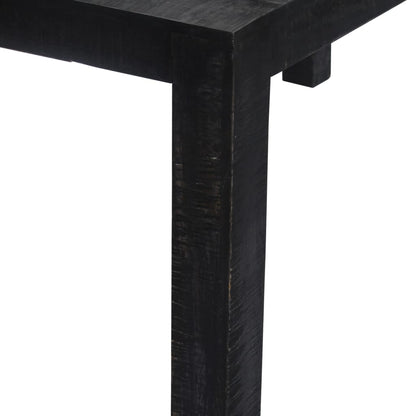 Mesa De Comedor De Madera Maciza De Mango Negra 140x80x76 Cm_1