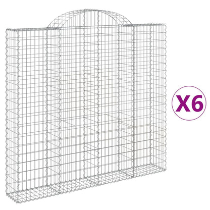 Cestas De Gaviones 6 Uds Forma De Arco Hierro 200x30x180/200 Cm_0