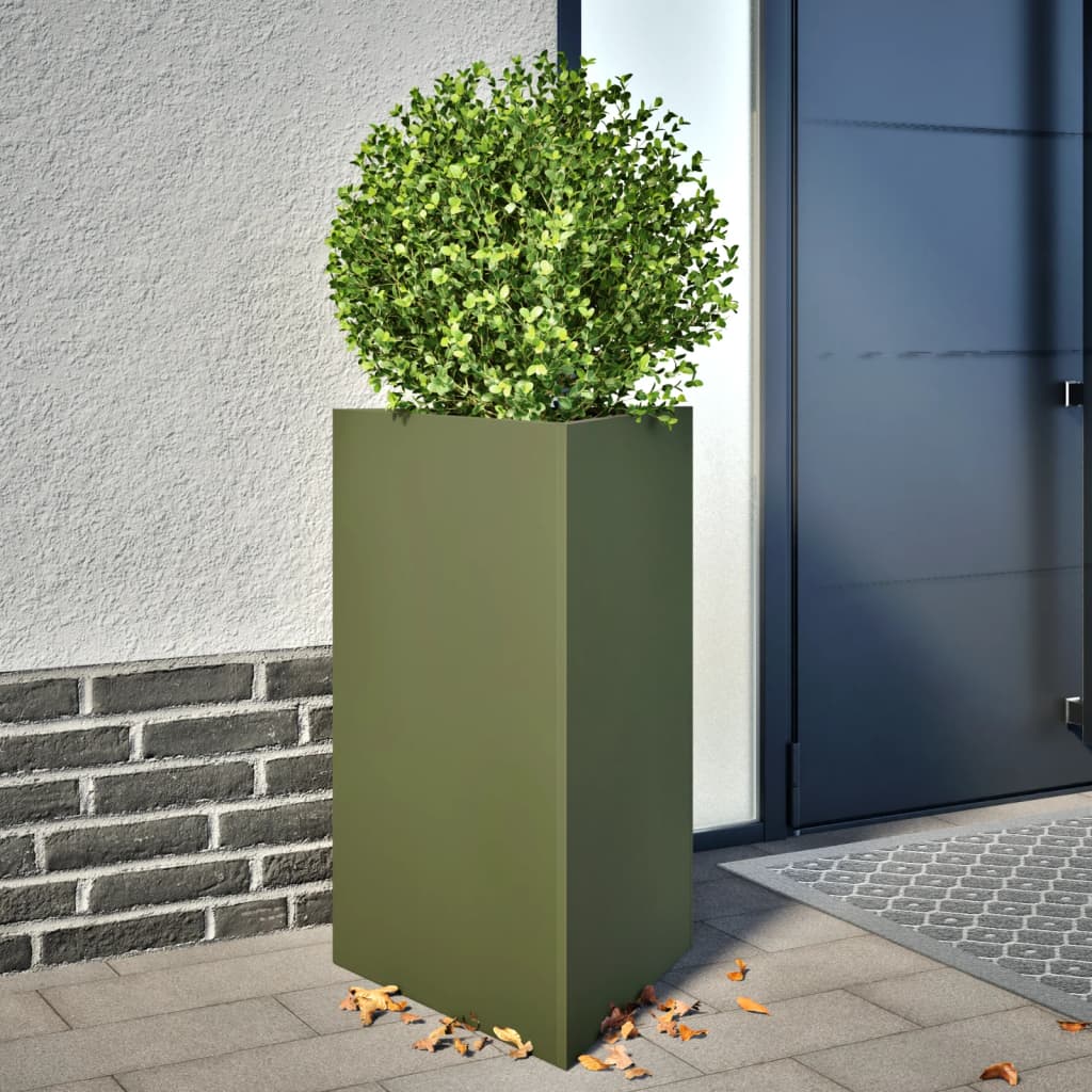 Jardinera Triangular Acero Verde Oliva 50x43x75 Cm_1
