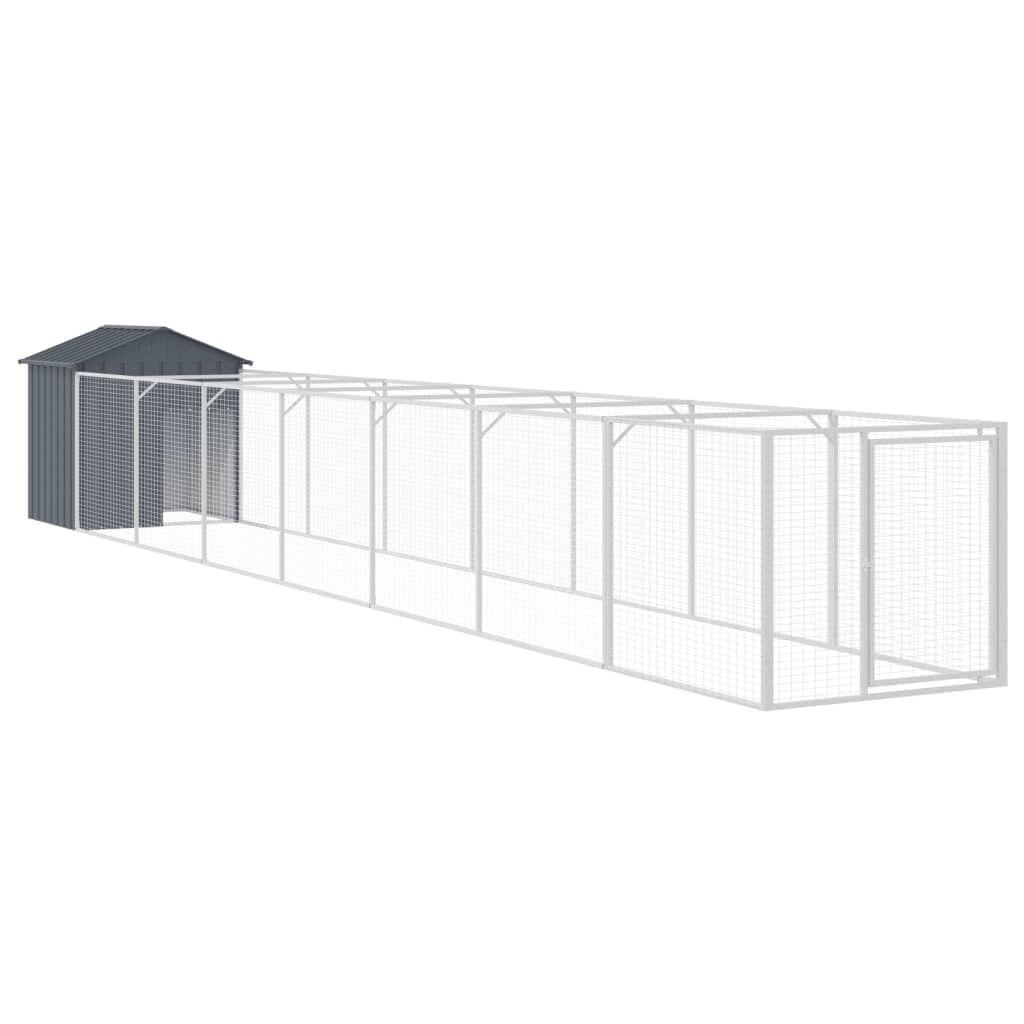 Vidaxl Caseta Perros Con Tejado Acero Galvanizado Gris 117x813x123 Cm_0