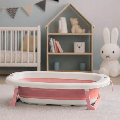 Bathby Bañera Plegable Rosa Para Bebés, Cojín Reductor, Termómetro, Patas Antideslizantes (rosa Pastel)_1