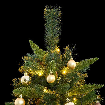 Vidaxl Árbol De Navidad Artificial Con Bisagras 300 Led Y Bolas 210 Cm_1