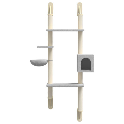 Vidaxl Árbol Rascador Para Gatos De Pared Gris Claro 180 Cm_3