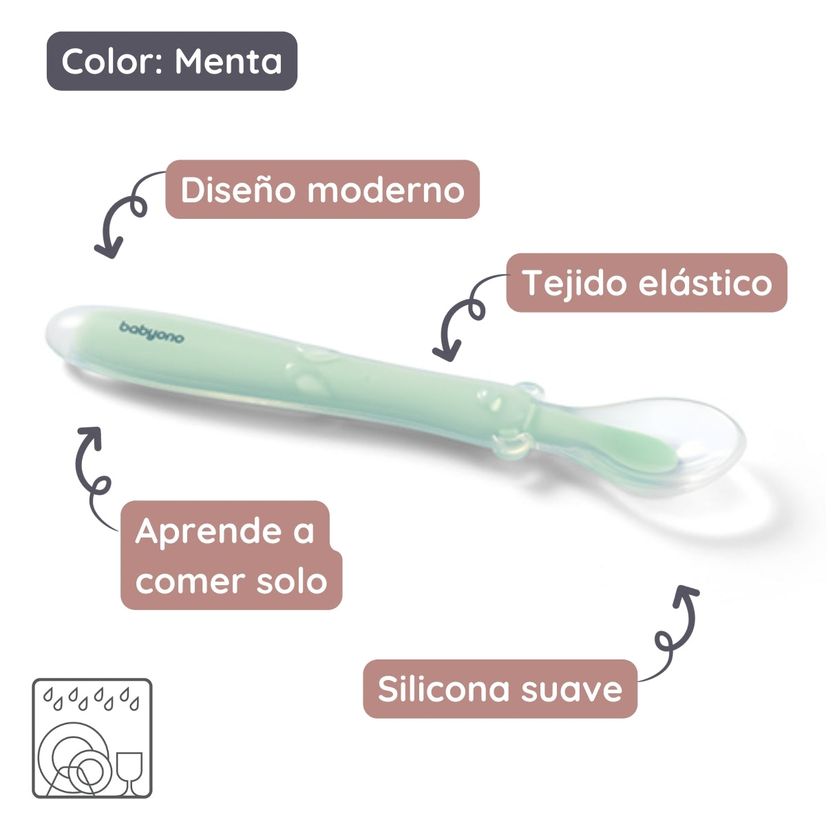 Babyono Cuchara De Silicona Flexible Para Bebés_1