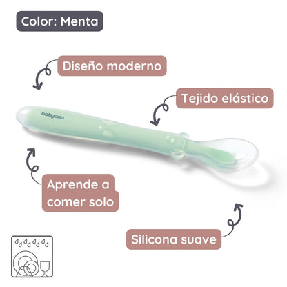 Babyono Cuchara De Silicona Flexible Para Bebés | Suave, Segura Y Pensada Para Sus Primeros Bocados_1