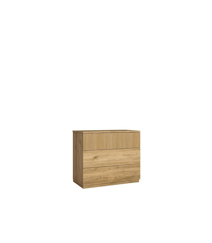 Cómoda Para Dormitorio Modelo Rayan 3 Cajones Acabado Natural, 100cm(ancho) 68.6cm(alto)_4
