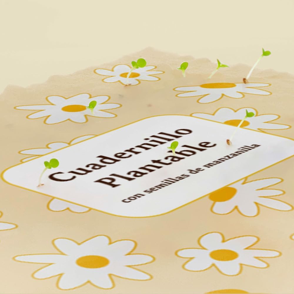 Cuaderno Plantable A5 Con Semillas De Manzanilla | Escribe, Planta Y Hazlo Florecer | Detalle Original_2