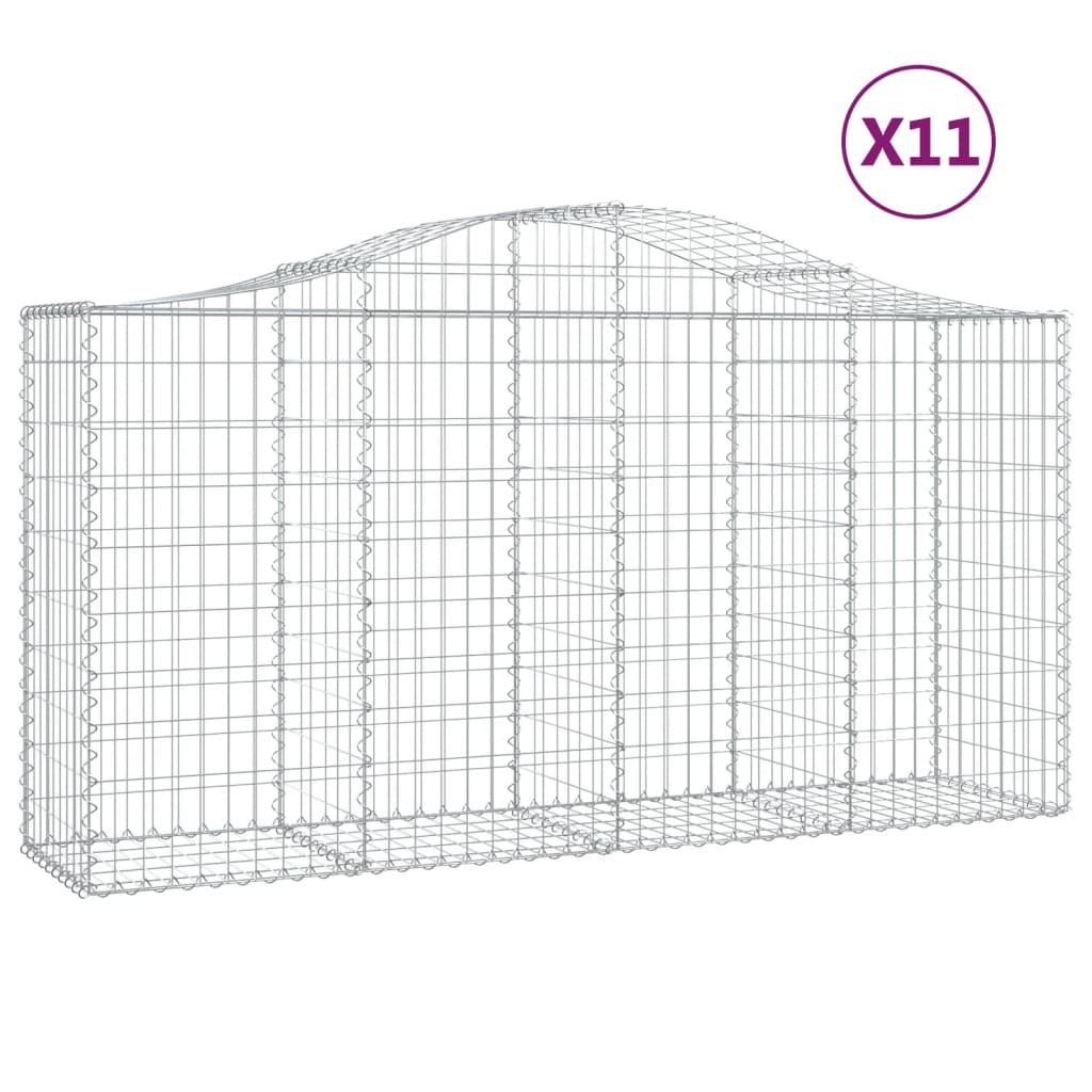 Cestas De Gaviones 11 Uds Forma De Arco Hierro 200x50x100/120cm_0