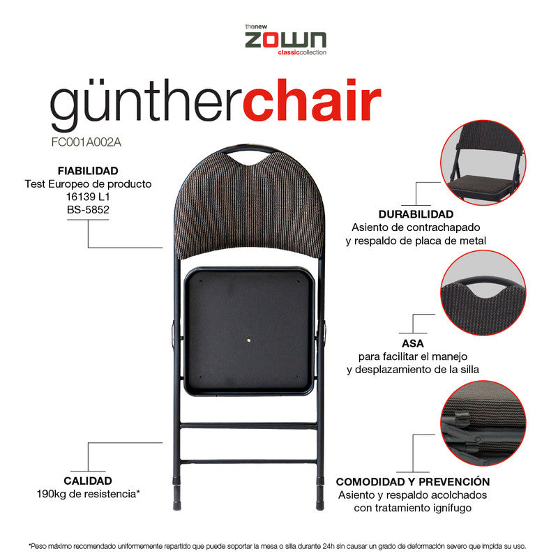 Zown Set 4 Sillas Plegables Acolchada Eventos Günther Chair_1
