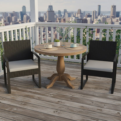 Outsunny Muebles De Jardín Con 2 Sillas Con Cojines Lavables Y Mesa De Vidrio_3