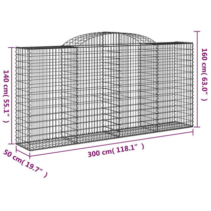 Cestas Gaviones 17 Uds Forma De Arco Hierro 300x50x140/160 Cm_5