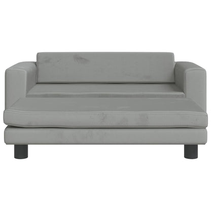 Cama De Perros Con Extensión Terciopelo Gris Claro 100x50x30 Cm / Vetonek_2