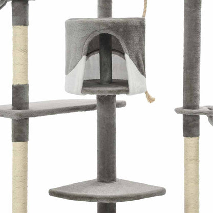 Vidaxl Rascador Para Gatos Con Poste De Sisal 203 Cm Gris Y Blanco_4
