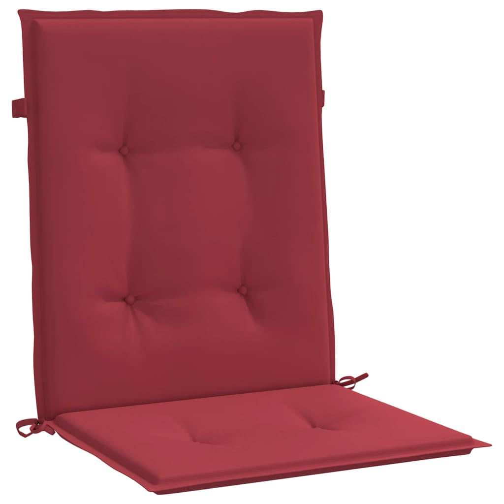 Vidaxl Cojín Silla Jardín Respaldo Bajo 4 Uds Tela Oxford Rojo Tinto_3