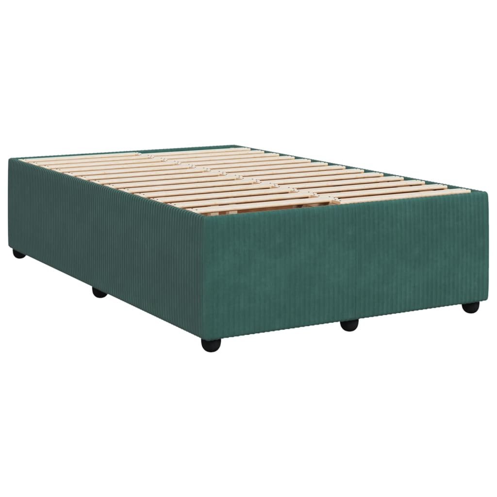 Cama Box Spring Con Colchón Terciopelo Verde Oscuro 120x190 Cm / Vetonek_5