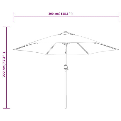 Vidaxl Sombrilla De Jardín Con Palo De Metal Azul Celeste 300 Cm_2