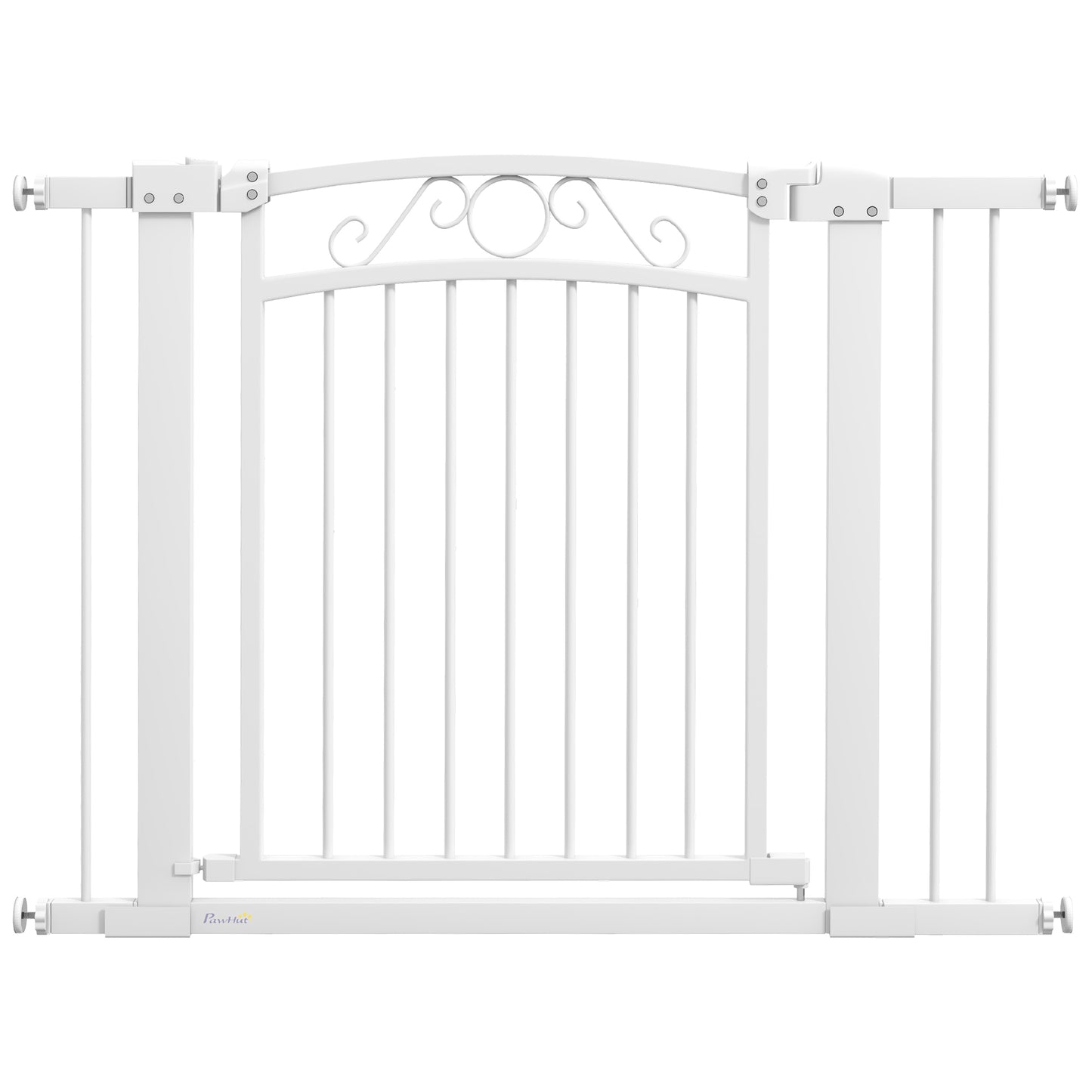 Pawhut Barrera Para Perros Con Ancho Ajustable 76-104 Cm 2 Extensiones Blanco_0