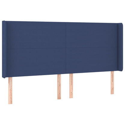 Cama Box Spring Colchón Y Luces Led Tela Azul 200x200 Cm / Vetonek_1