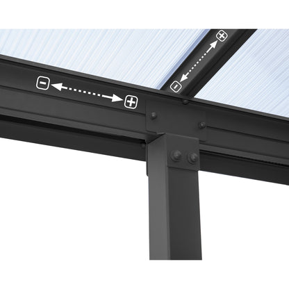 Pérgola adosada Olympia 980x294 gris