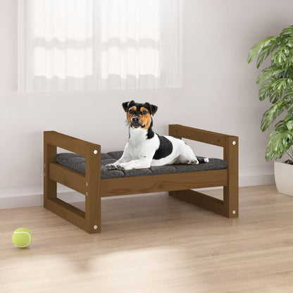 Vidaxl Cama Para Perros Madera Maciza Pino Marrón Miel 55,5x45,5x28 Cm_1