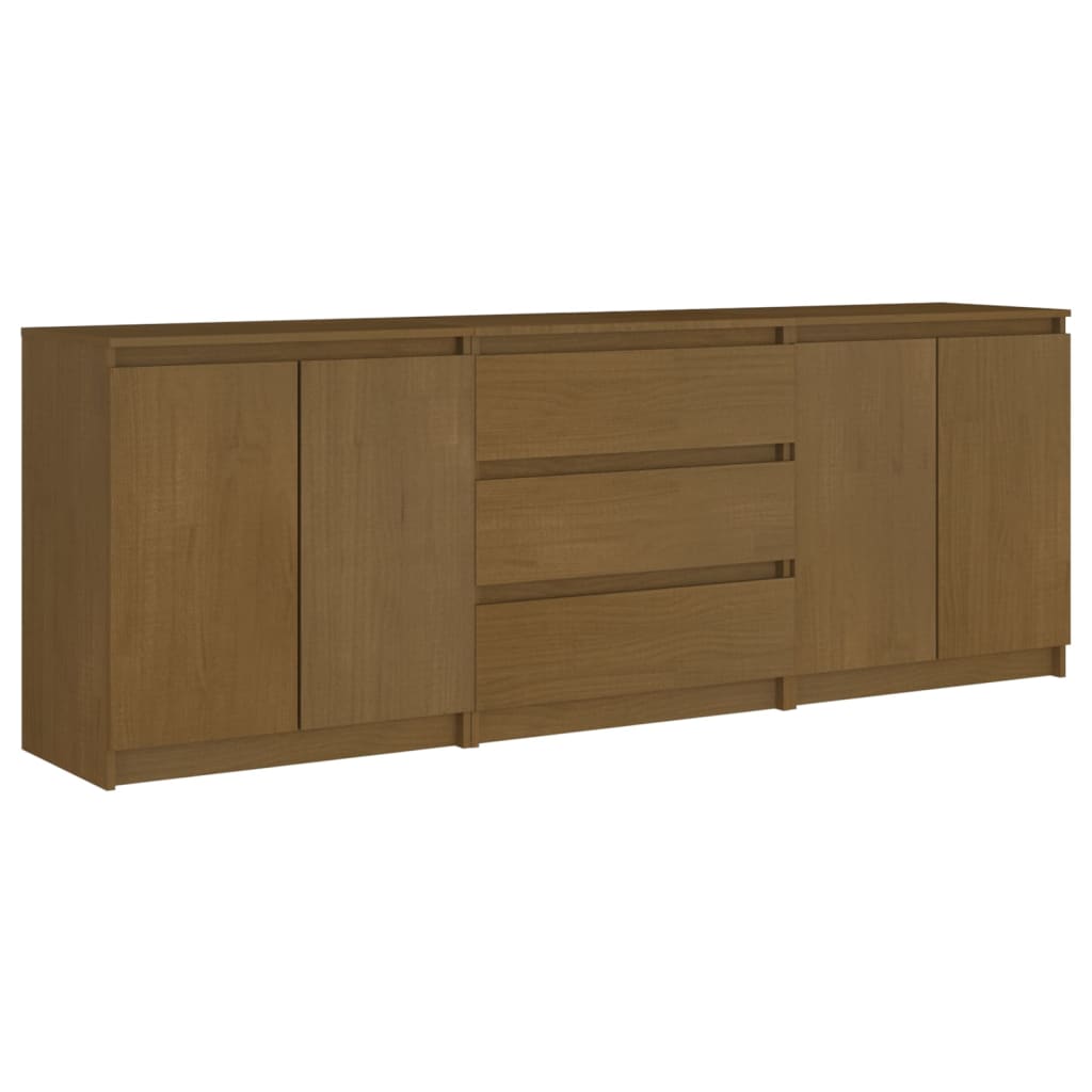Armario Auxiliar Marrón Miel Madera Maciza De Pino 180x36x65 Cm_1