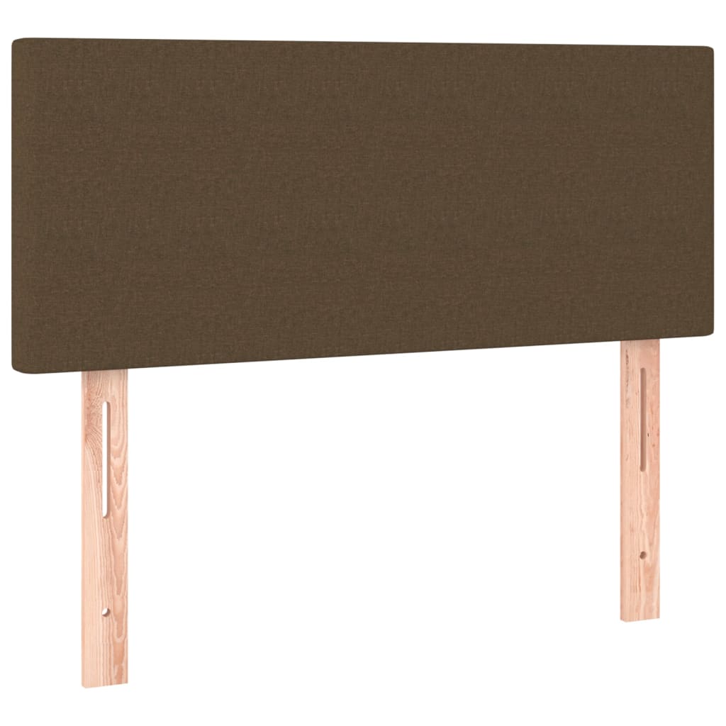 Cama Box Spring Colchón Y Luces Led Tela Marrón Oscuro 80x200cm / Vetonek_3