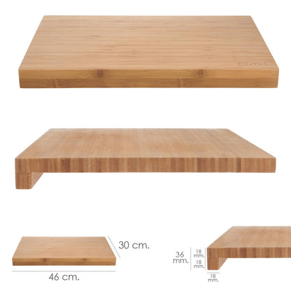 Tabla Cortar Cocina Fabricada En Madera De Bambu 100% Con Borde 46x30,5 Cm.tabla Cortar,carne Pescado,verduras,frutas,alimentos