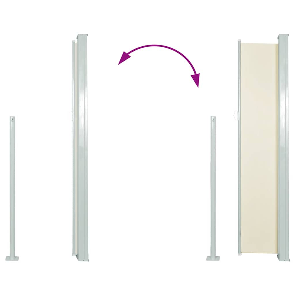 Vidaxl Toldo Lateral Retráctil De Jardín Color Crema 120x500 Cm_4