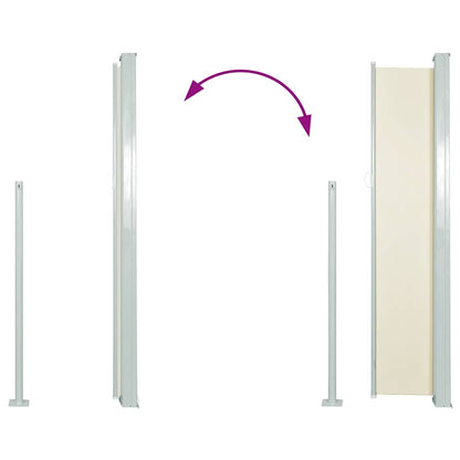 Vidaxl Toldo Lateral Retráctil De Jardín Color Crema 120x500 Cm_4