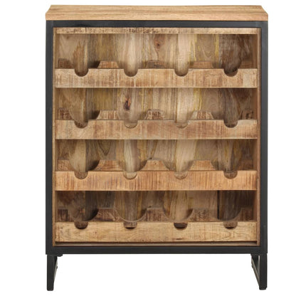 Botellero De Madera Maciza De Mango Rugosa 62x33x78,5 Cm_1