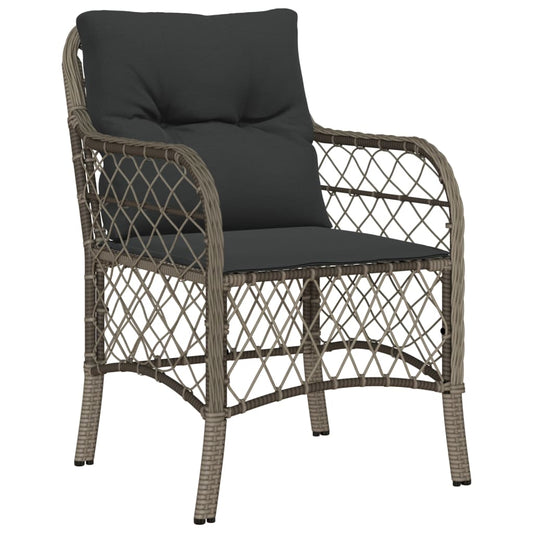 Set Comedor Jardín 9 Pzas Y Cojines Ratán Sintético Gris / Vetonek_0
