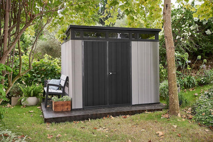 Keter Caseta Artisan 9x7: Almacenamiento Exterior, Resina, Efecto Madera.