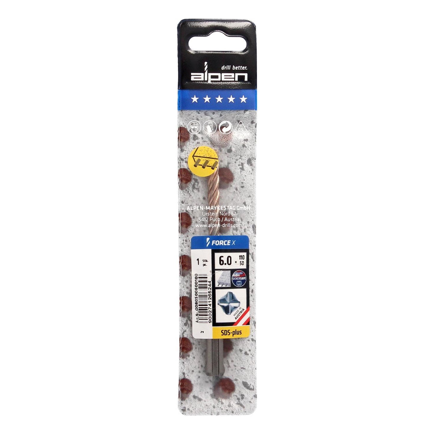 Broca Alpen Sds Plus Force X 12,00 X 160 Mm. Hormigón Armado._3