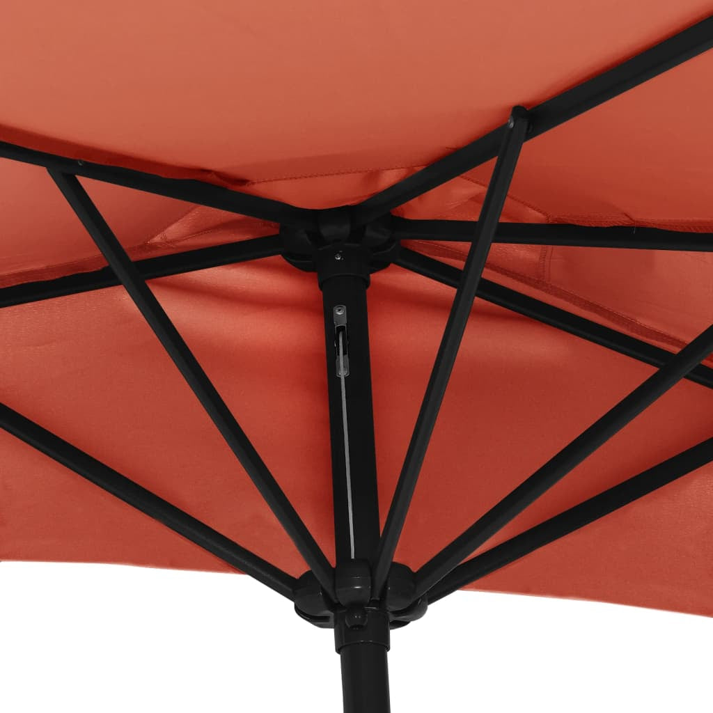 Vidaxl Sombrilla Balcón Semicircular Aluminio Terracota 300x155x223 Cm_4