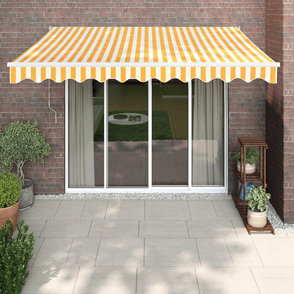Toldo Retráctil Automático Amarillo Y Blanco 3,5x2,5 M_1