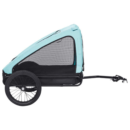 Vidaxl Remolque De Bicicleta Para Mascotas Azul Y Negro_3