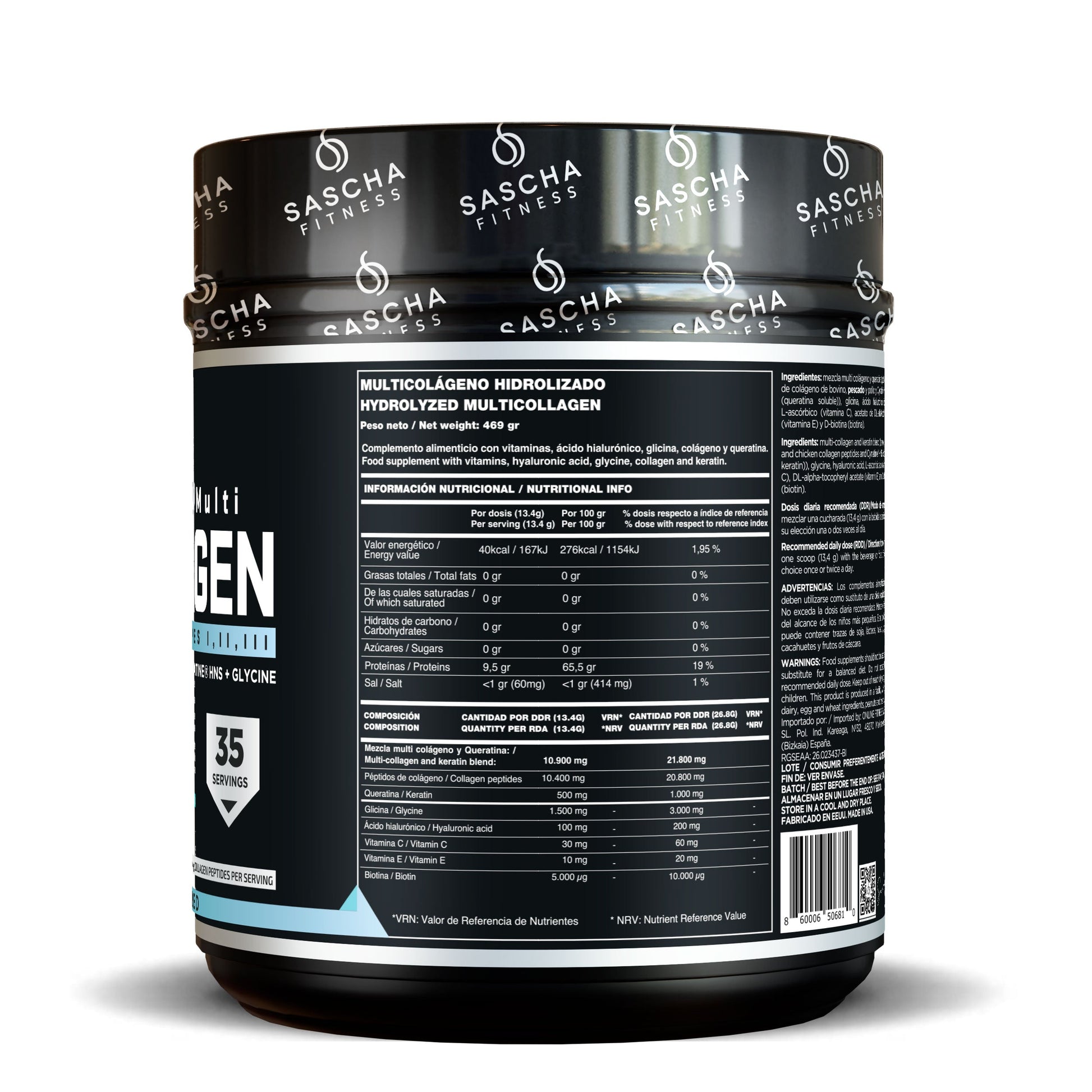 Colágeno Multi Hidrolizado Sin Sabor- Sascha Fitness España