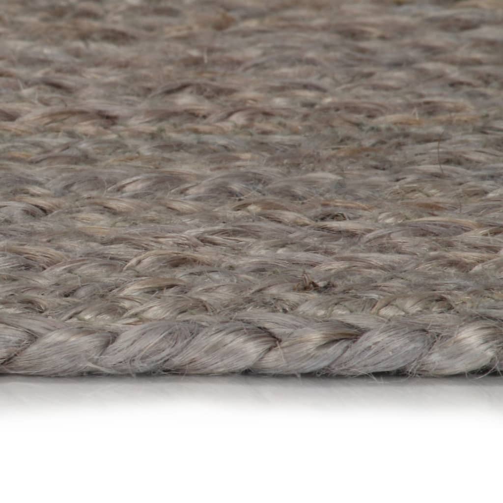 Vidaxl Alfombra De Yute Tejida A Mano Redonda Gris 120 Cm / Vetonek_1