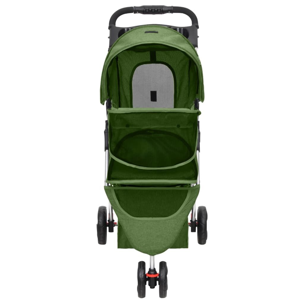 Vidaxl Cochecito Para Perros Plegable Tela Oxford Verde 80x46x98 Cm_3