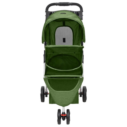 Vidaxl Cochecito Para Perros Plegable Tela Oxford Verde 80x46x98 Cm_3