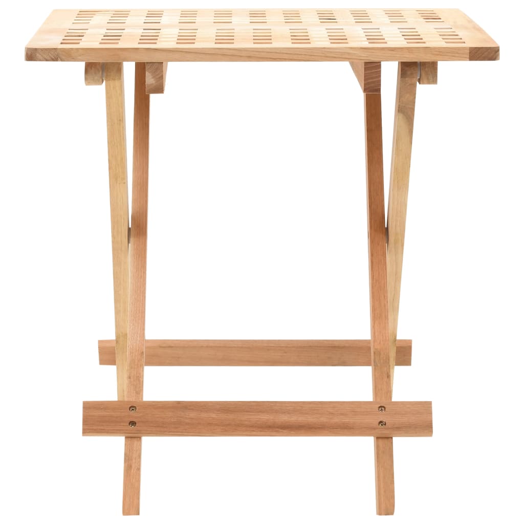 Mesa Auxiliar Plegable De Madera Maciza De Nogal 50x50x49 Cm_2