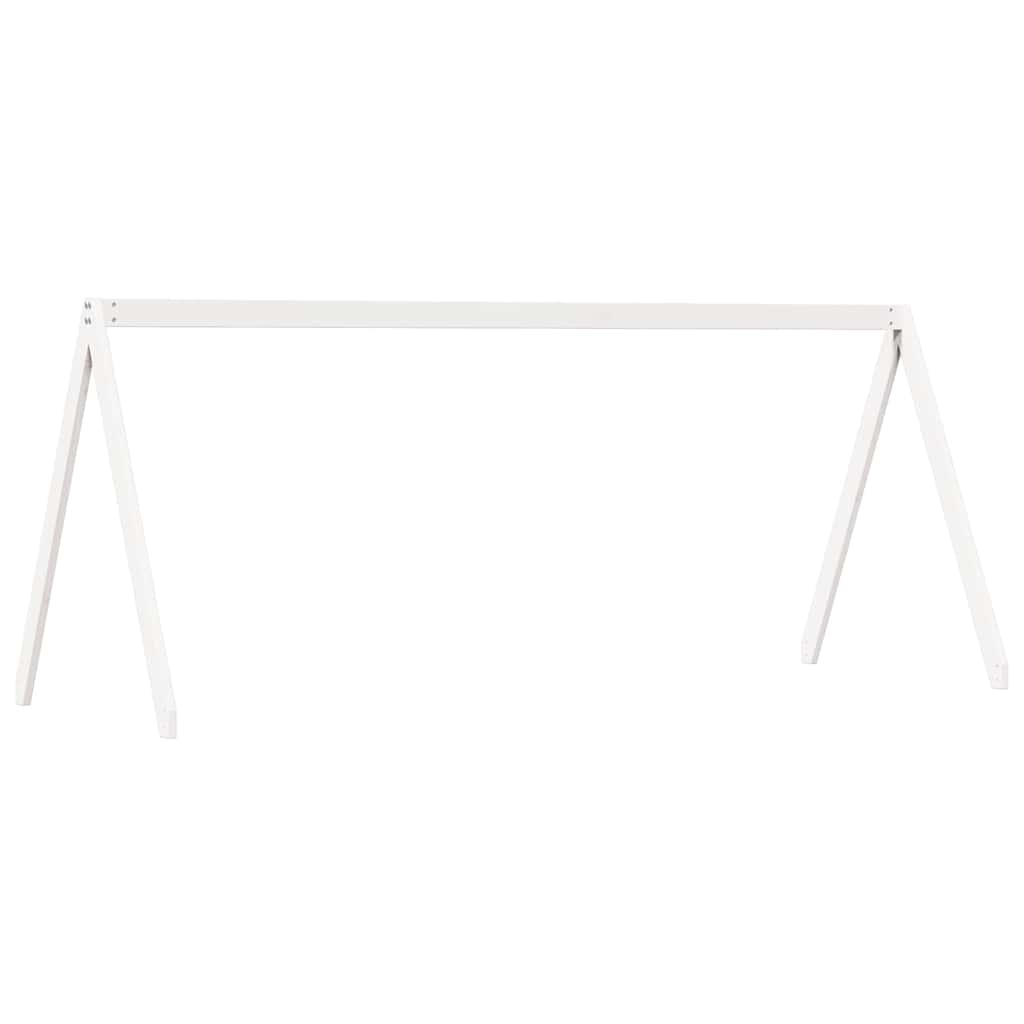 Techo De Cama Infantil Madera Maciza Blanco 199x80,5x88 Cm_0