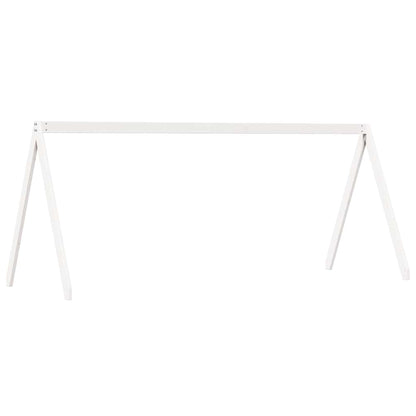 Techo De Cama Infantil Madera Maciza Blanco 199x80,5x88 Cm_0