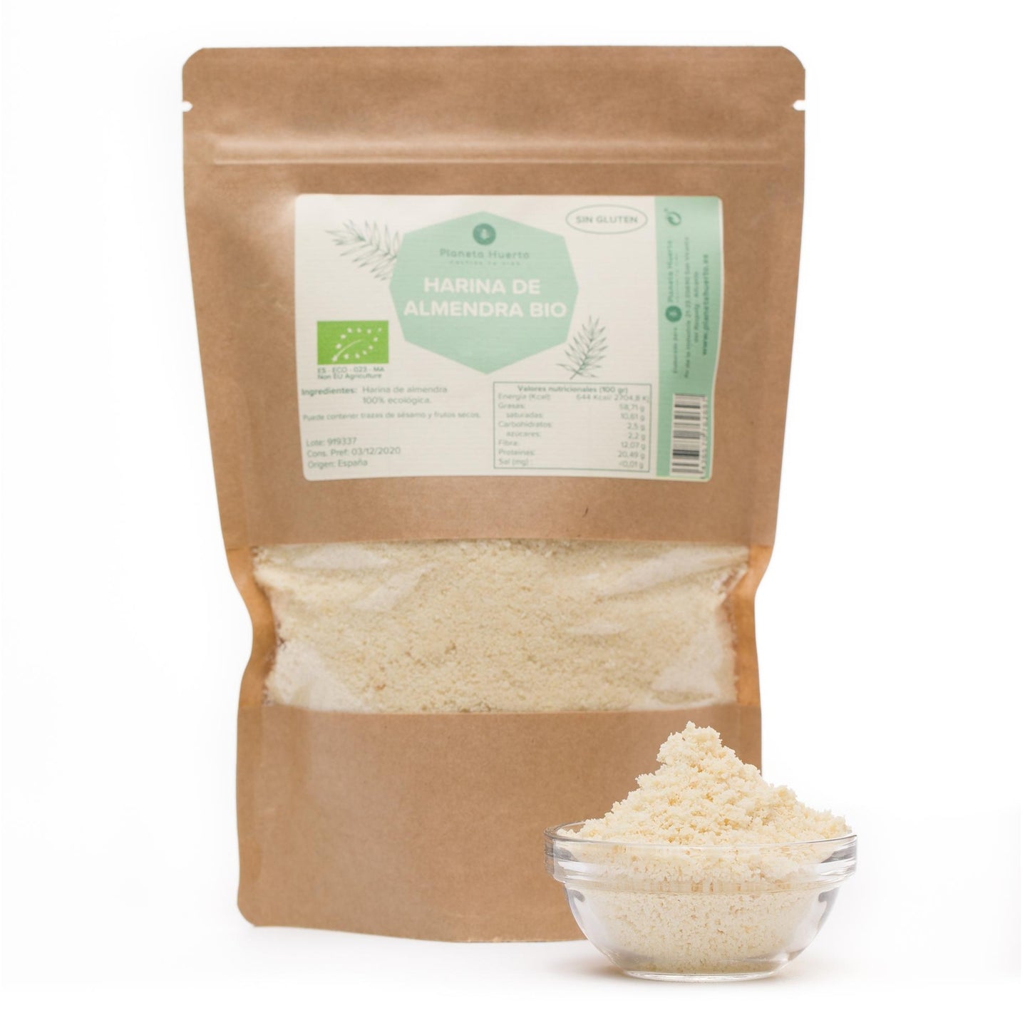 Pack 2x Harina de Almendra Sin Gluten ECO Planeta Huerto 1 kg